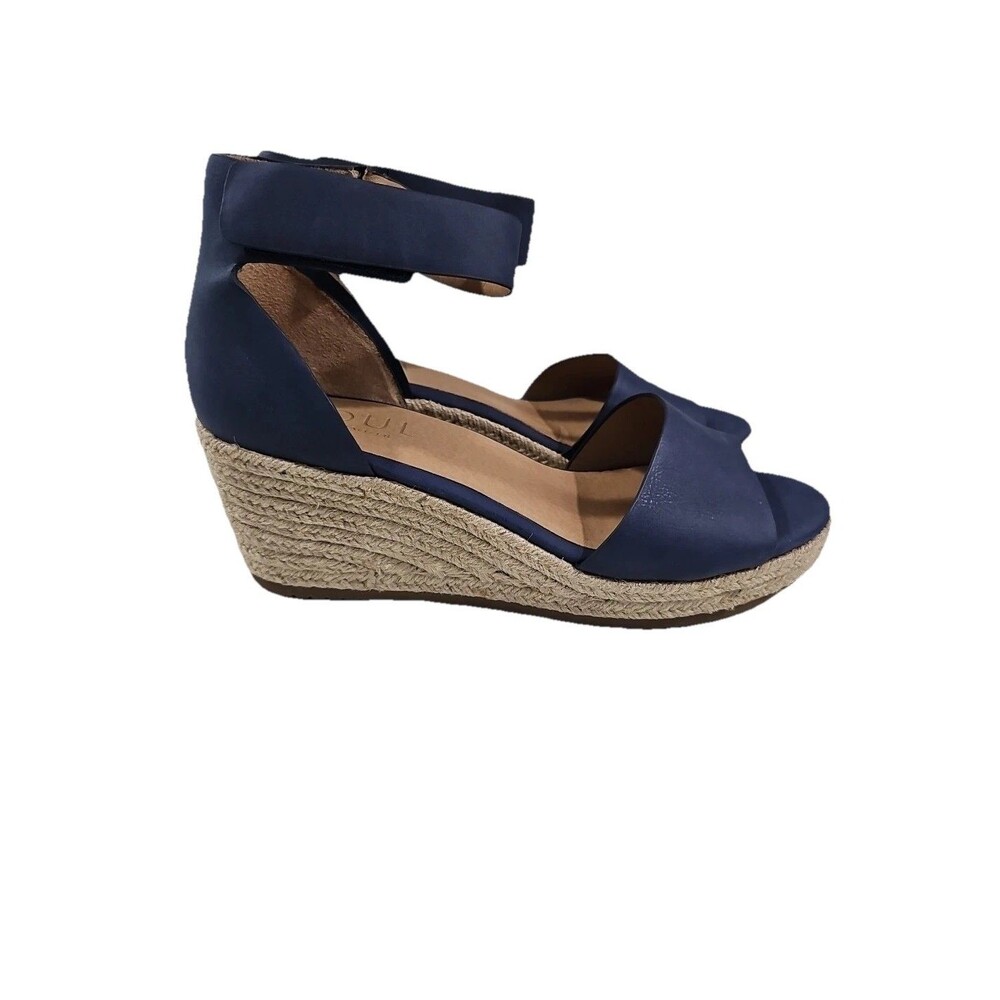 Naturalizer Soul Women’s Oakley Ankle Strap Wedge Sandals Insignia Blue 11 M